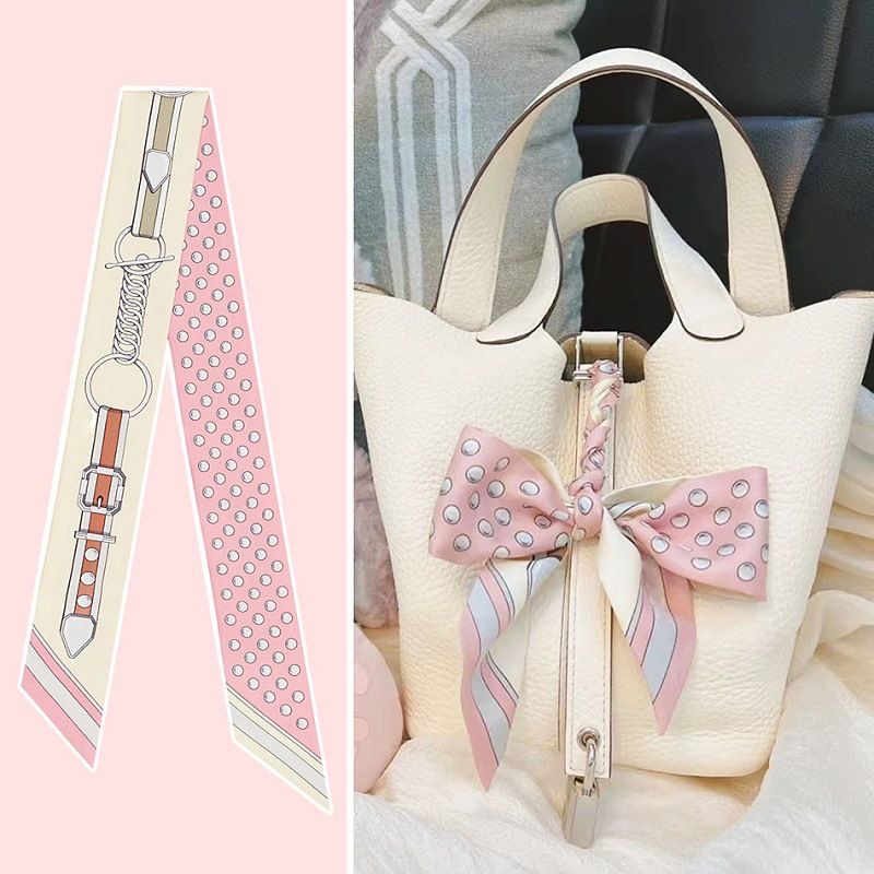 Travel Accessories Bag For Women - Женский летний розовый шарф в горошек,