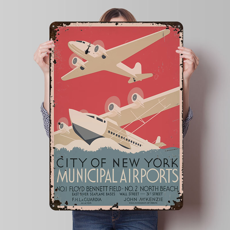 Travel Accessories New York - Винтажный Нью-Йоркский Нью-Йоркский аэропорт, туристический печатный